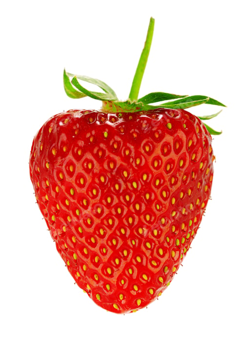 Preview: Red berry strawberry isolated on white background.