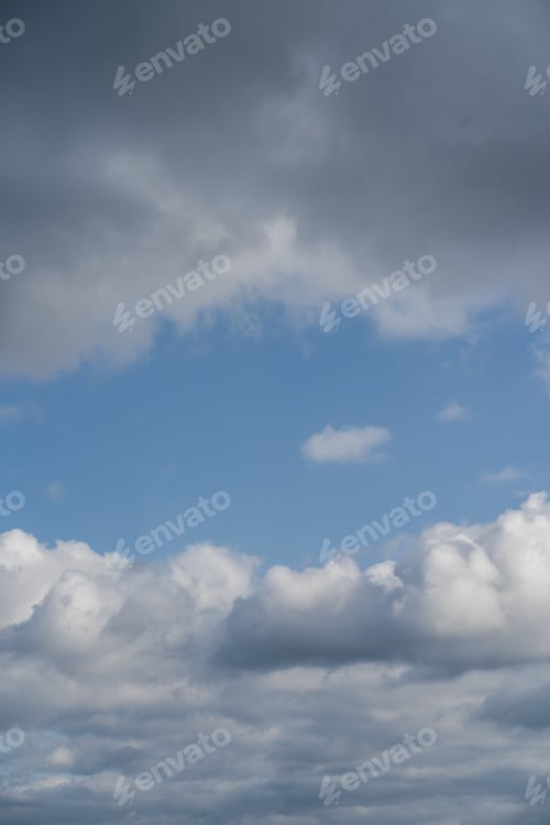 Preview: Natural background with blue sky and white clouds.