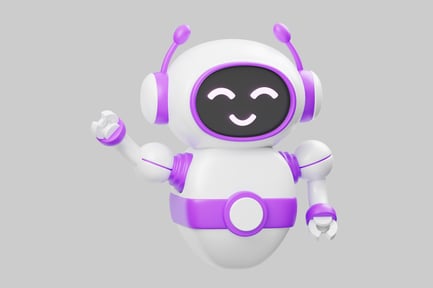 Vorschau: Freundlicher Roboter mit Kopfhörerantenne