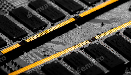 Preview: Closeup of a computer components with a circuit board