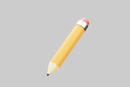 Preview: Cartoon yellow pencil with eraser