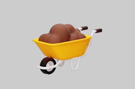 Preview: Wheelbarrow with brown objects