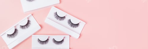 Preview: False Eyelashes On Light Pink Background For Beauty