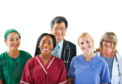 Preview: Group of Diverse Multiethnic Medical People