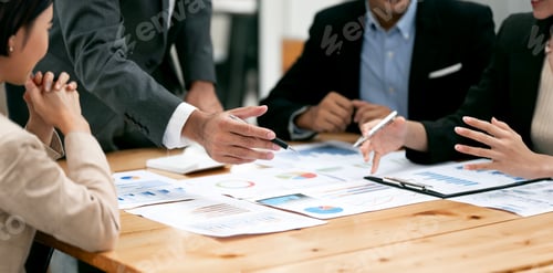 Preview: diverse coworkers working together in boardroom, brainstorming, analyzing and business strategy.