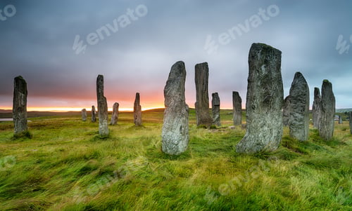 Preview: Moody sunset over the Callanish Standing Stones on the Ilse of Lewis