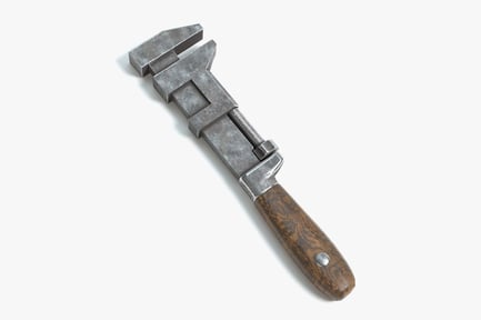 Preview: Antique Monkey Wrench with Wood Handle