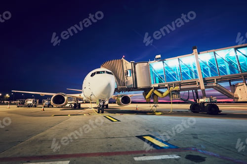Preview: Busy airport after sunset