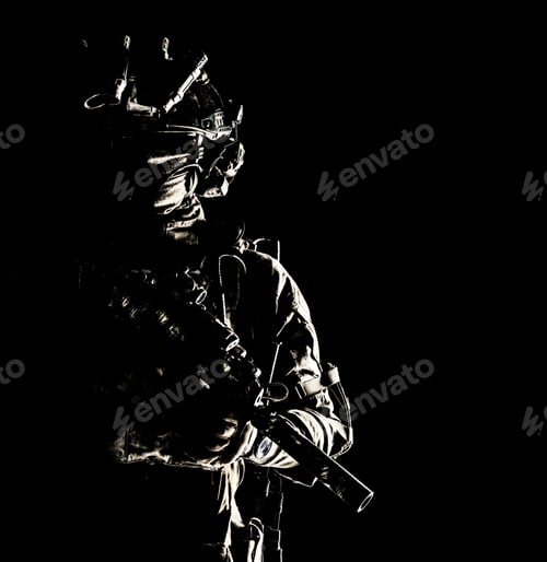 Preview: Special operations forces soldier low key portrait