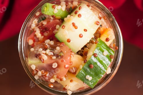 Preview: jar of quinoa and chickpea salad