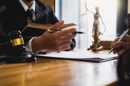 Preview: Attorneys or lawyers who are reading the statute of limitations Consultation between male lawyers an