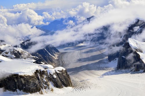 Preview: Aerial view of the Alaska Mountain Range from a small plane