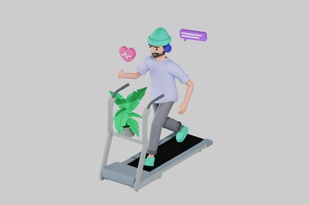 Preview: Man fitness treadmill exercise concept