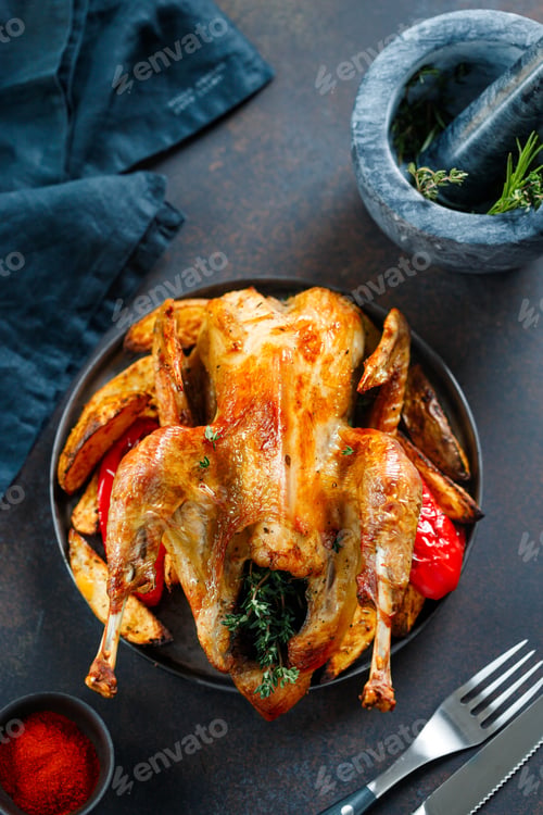 Preview: Roasted guinea fowl with herbs