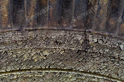 Preview: close-up view of old black weathered tyre background