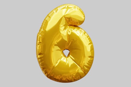 Preview: Golden Number Six Balloon