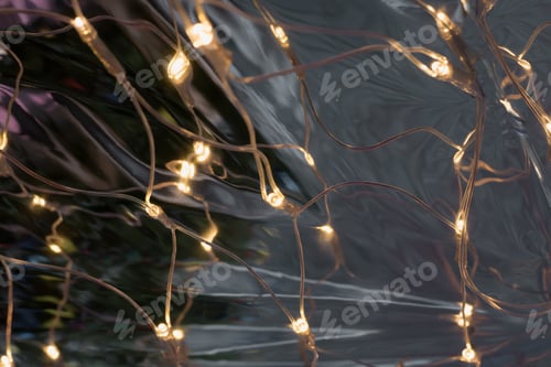 Preview: Blurred Christmas garland. Abstract Xmas pattern. Defocused background.