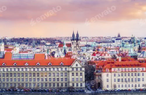 Preview: red roofs Czech Republic. The picturesque view