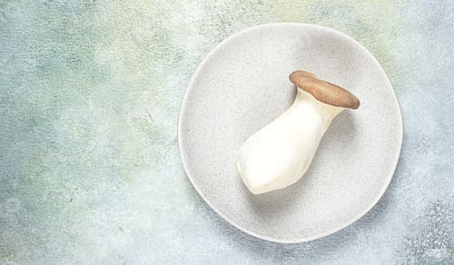 King Oyster Mushroom on Ceramic Plate
