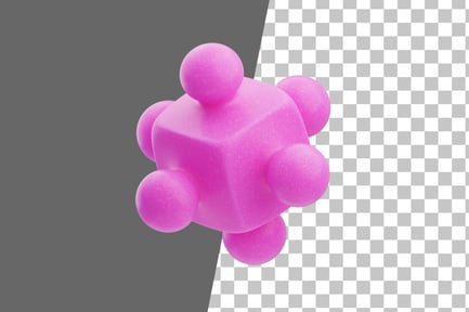 Preview: Plastic Resin Abstract Pink Clustered Block 3D Icon