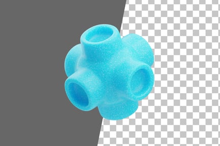 Preview: Plastic Resin Abstract Blue Geometric Rings 3D Icon