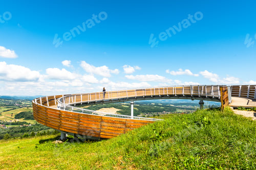 Preview: Lookout Tower in Barcice,Poland. Poprad Park Landscape and Beskidy Mountains