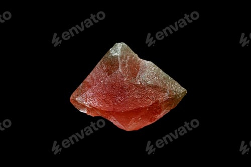 Preview: macro mineral stone pink fluorite on a black background