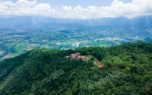 Preview: aerial view of greenery hill and forest