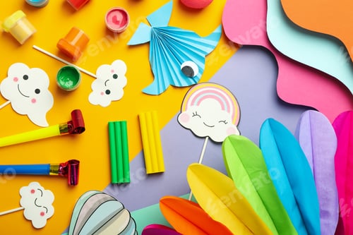 Preview: Concept of World Children's Day on multicolor background