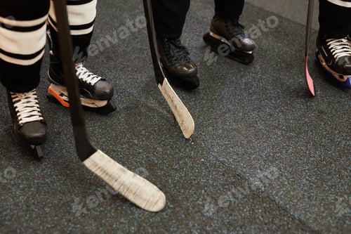 Preview: Closeup of Hockey Team Before Match