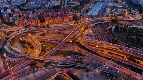 Preview: Aerial view of Nus de la Trinitat. Barcelona, Catalonia, Spain. Ronda de dalt, Ronda Litoral