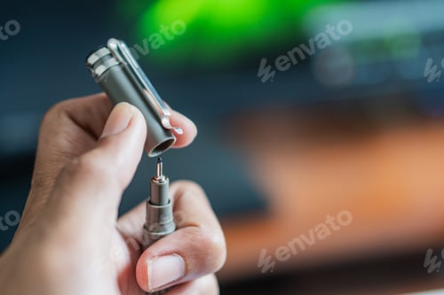 Preview: Close-up of a Modern Retractable Pen