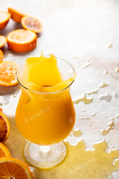 Preview: Orange juice natural juice drink fresh appetizer meal food snack on the table copy space food