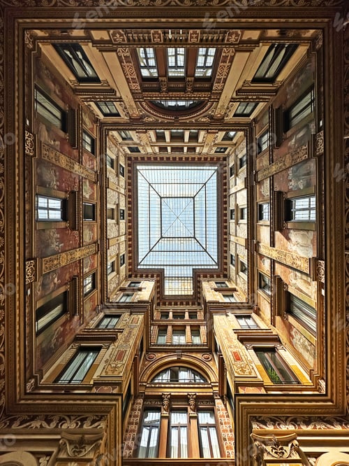 Preview: View From Below To Architectural Geometric Pattern