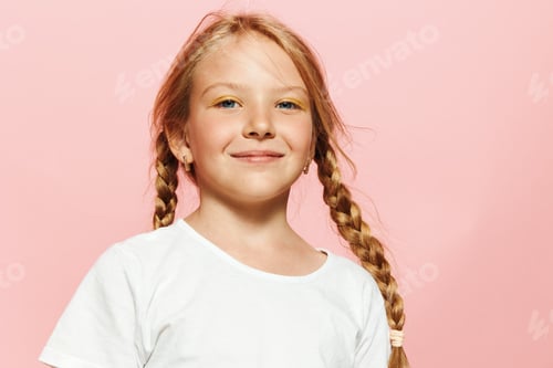 Preview: Joyful Little Girl with Adorable Freckles Poses in a Summer Fashion Shoot