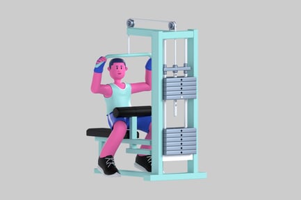 Preview: Lat pulldown fitness machine character
