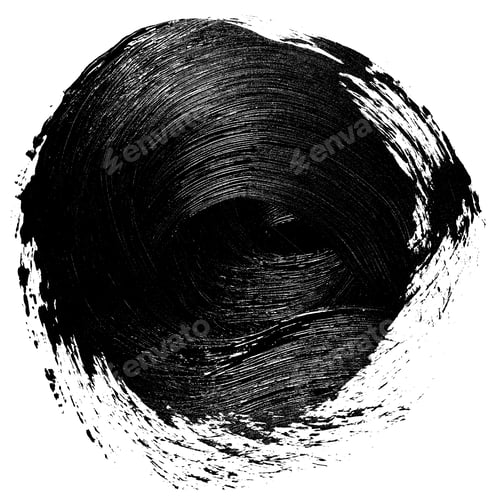 Preview: Round brush stroke on white isolated background