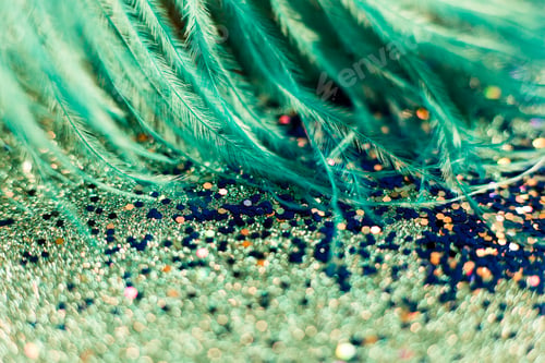 Preview: macro shot of feather and glitter