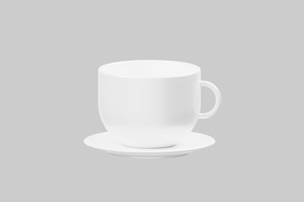 Preview: Minimalist white cup with saucer