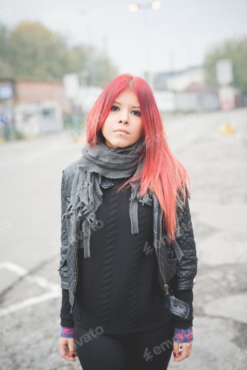 Preview: young beautiful red hair venezuelan woman lifestyle