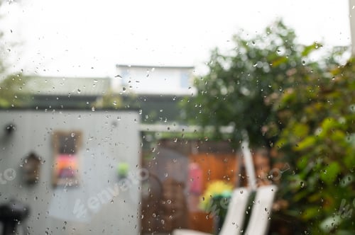 Preview: Raindrops Clinging to Window Pane