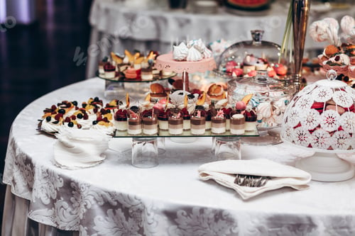 Preview: delicious candy bar at luxury wedding reception