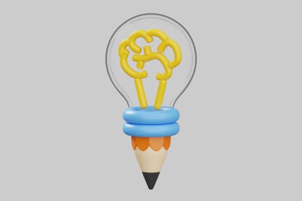 Preview: Lightbulb with pencil and brain