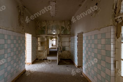 Preview: Interior of an old abandoned hospital, with ruined walls