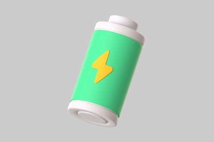 Preview: Stylized Green Battery with Yellow Lightning Bolt