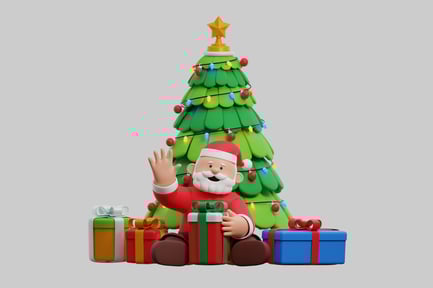 Preview: Festive santa with christmas tree