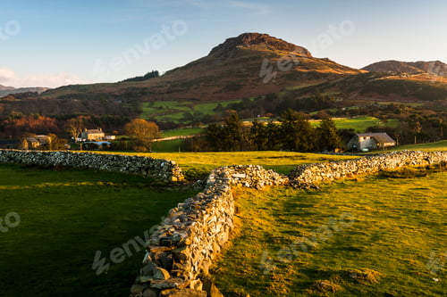Preview: Snowdonia National Park Landscape at sunrise, near Porthmadog, North Wales