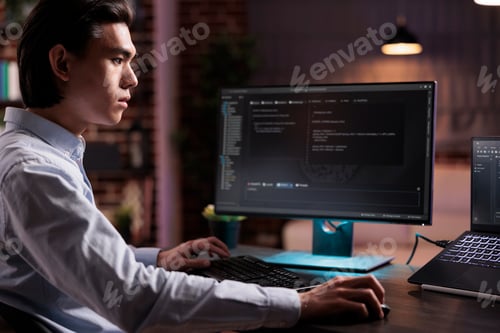 Preview: Male freelancer developing app software