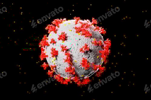 Preview: Illustration of a Virus on a Black Background