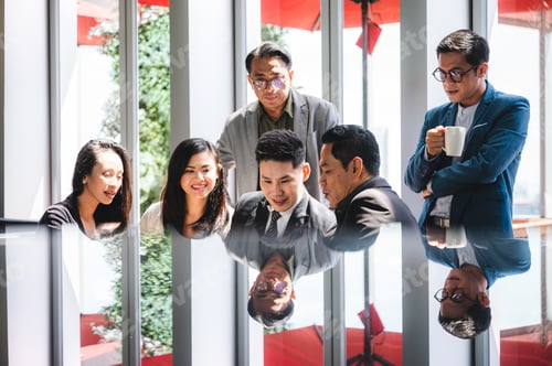 Preview: business meeting successful, celebrating success at company.